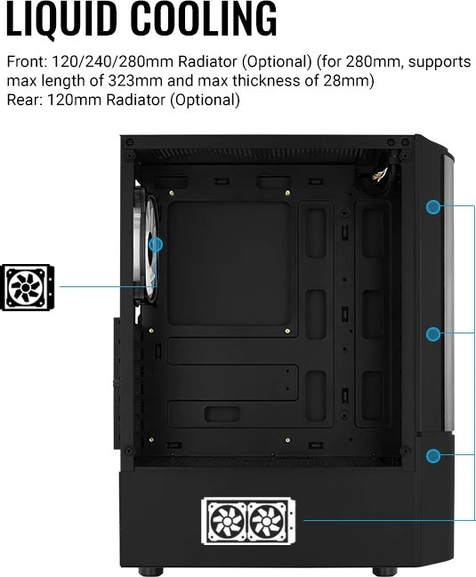 AeroCool Quantum [V1], schwarz, Glasfenster
