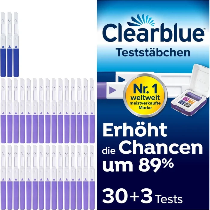 Clearblue 30x Teststäbchen für Fertilitätsmonitor + 3x Schwangerschaftstest