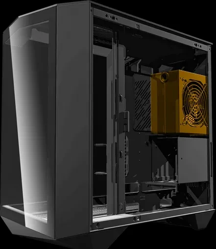 DarkFlash DY470 Shadow Black, inkl. 4x Lüfter, inkl. GPU-Halterung, Glasfenster