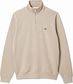Lacoste Interlock mit hohem Kragen und Reißverschluss Sweatshirt beige (Herren)