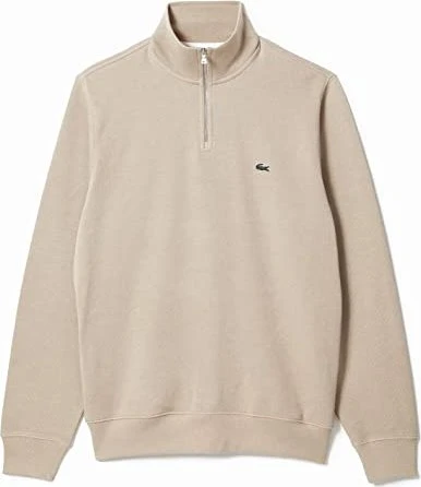 Lacoste Interlock mit hohem Kragen und Reißverschluss Sweatshirt beige (Herren)