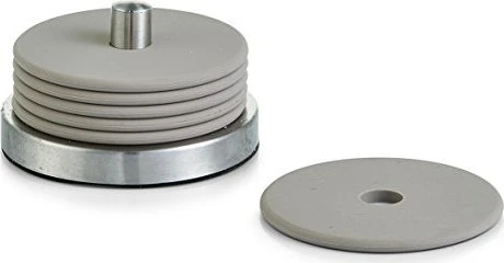 Zeller Edelstahl/Silikon Glasuntersetzer-Set grau, 7-tlg.