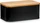Zeller Brotkasten Metall mit Bambusdeckel 30.5x18cm matt schwarz (25372)