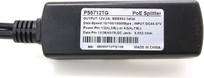 Revotech Desktop Gigabit PoE-Splitter, 2x RJ-45, PoE+ PD