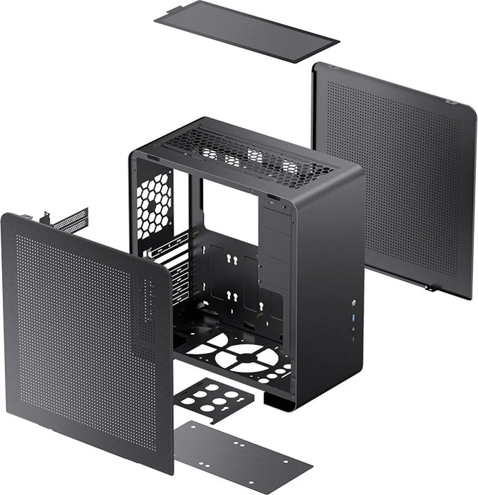 Jonsbo U4 Pro Mesh, schwarz, Glasfenster