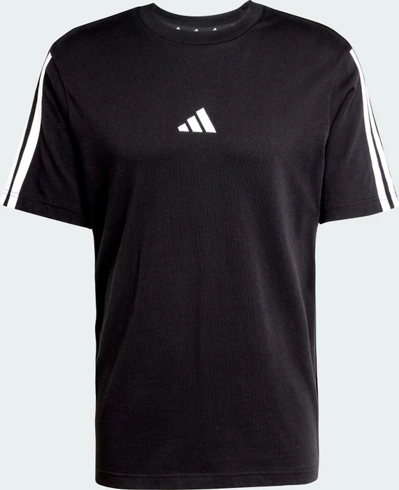 adidas Essentials 3-Streifen Single Jersey T-Shirt kurzarm schwarz/weiß (Herren)