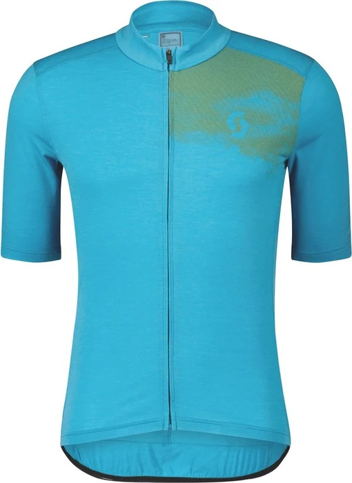 Scott Gravel Merino Trikot kurzarm nile blue/frost green (Herren)