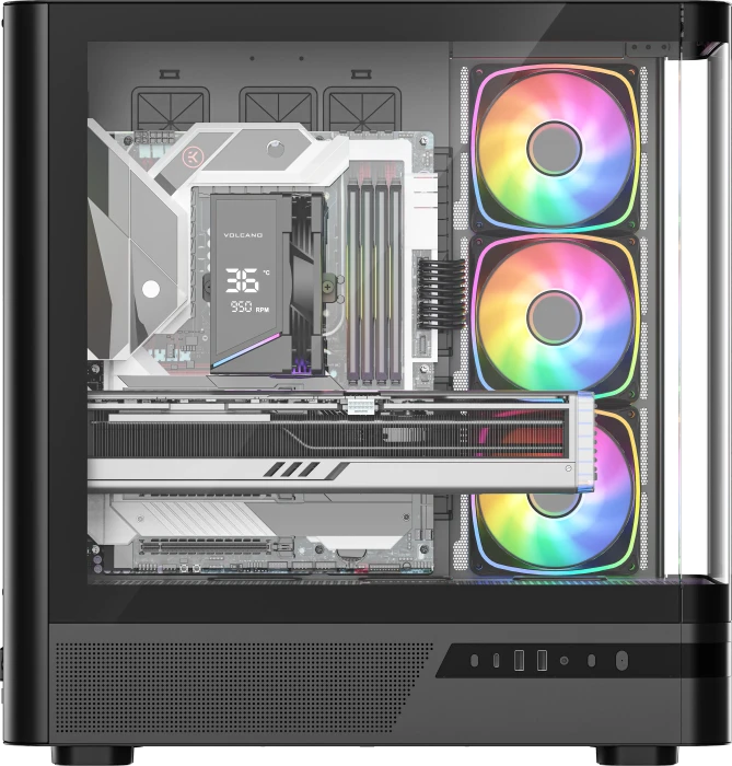 Modecom Volcano AQ100 ARGB Black, Glasfenster