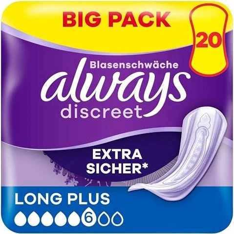 Always Discreet Long Plus Hygieneeinlage, 20 Stück