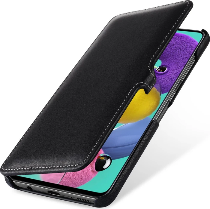 Stilgut Book Type Leather Case Clip Nappa für Samsung Galaxy A51 schwarz