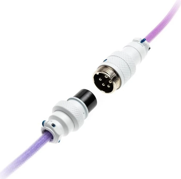 Ducky Premicord Spiralkabel USB-C auf USB-A, Tastaturkabel (Spiral-Textilkabel), 1.8m, Gradient Color Azure