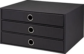 Rössler 3er Schubladenbox, 3 Schubladen, A4, schwarz