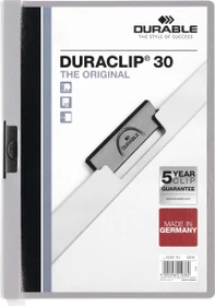 Durable Duraclip 30 Klemmmappe, A4, blau/transparent, 25er-Pack