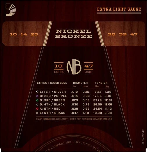 D'Addario Nickel Bronze Extra Light
