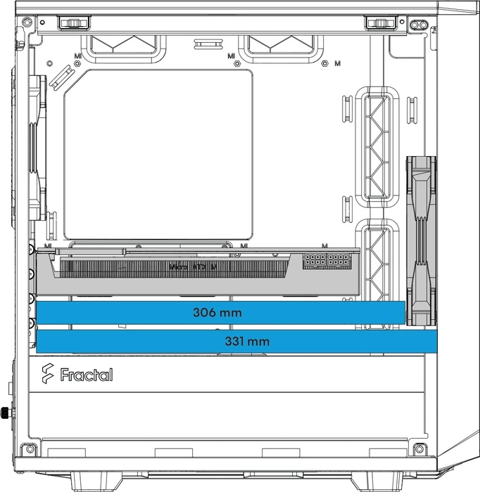 Fractal Design Meshify 2 Mini Black TG Clear Tint, Glasfenster