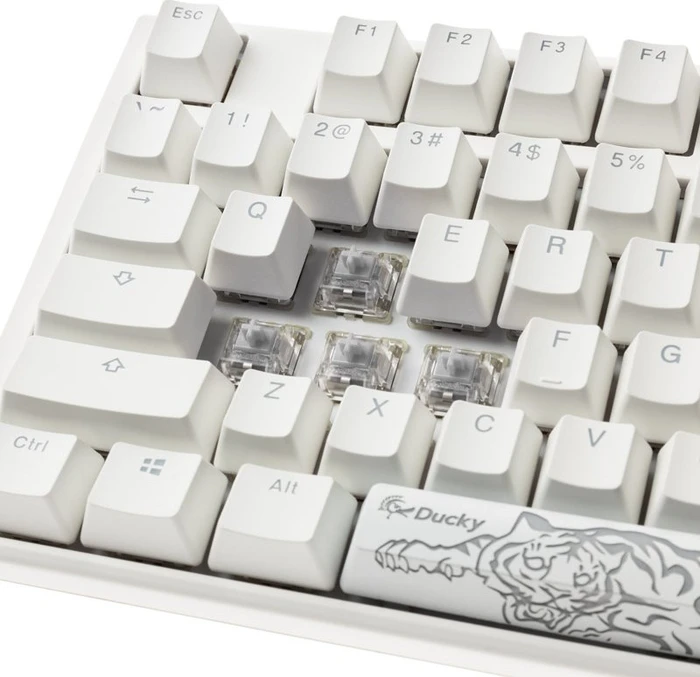 Ducky One 3 PBT, LEDs RGB, Pure White, MX SPEED RGB Silver, USB, US
