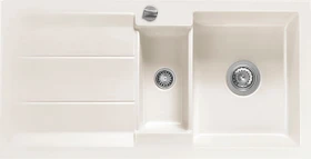 systemceram Genea 100 F Einbau Becken reversibel mit Ablauffernbedienung magnolie