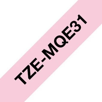 Brother TZe-MQE31 Beschriftungsband, 12mm, schwarz/pastellrosa