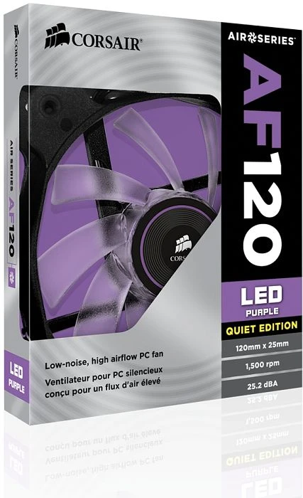 Corsair Air Series AF120 LED Purple Quiet Edition, 120mm