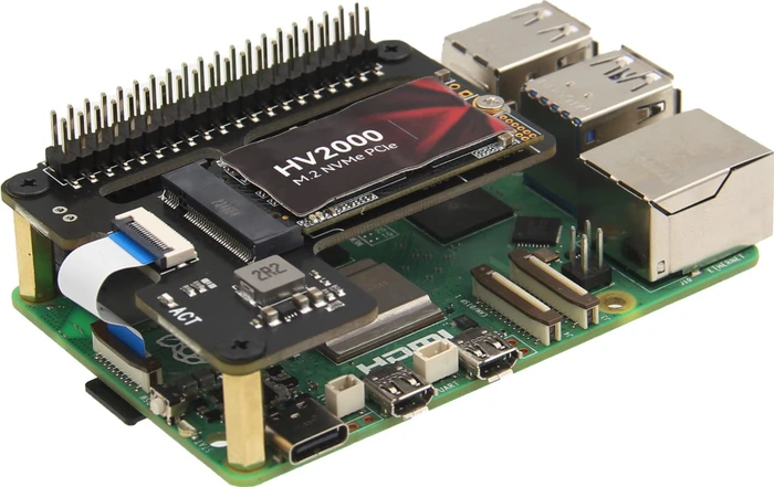 Geekworm X1000 PCIe auf M.2 Key-M NVMe Adapter-Board, M.2 M-Key 2230/2242 NVMe Slot für Raspberry Pi 5