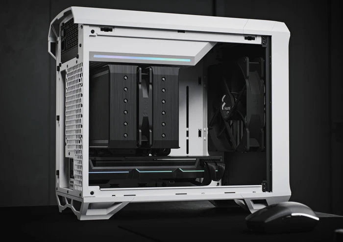 Fractal Design Torrent Nano White TG Clear Tint, Glasfenster, Mini-ITX