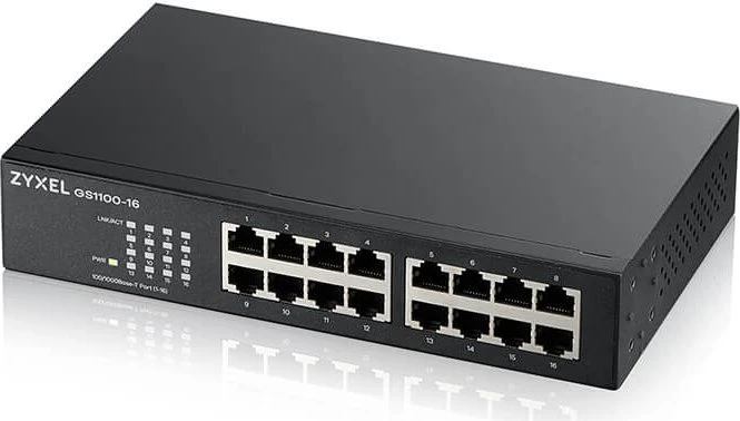 Zyxel GS1100 Desktop Gigabit Switch, 16x RJ-45