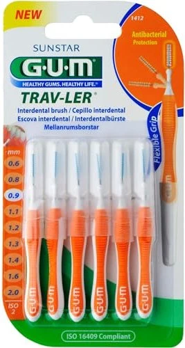 Sunstar Gum TRAV-LER Interdentalbürste Kerzenform 0.9mm orange, 6 Stück