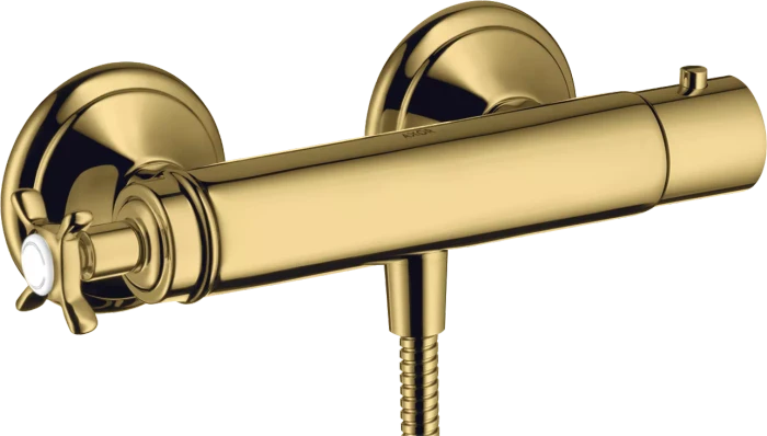 Hansgrohe Axor Montreux Brausethermostat Aufputz mit Kreuzgriff polished gold optic