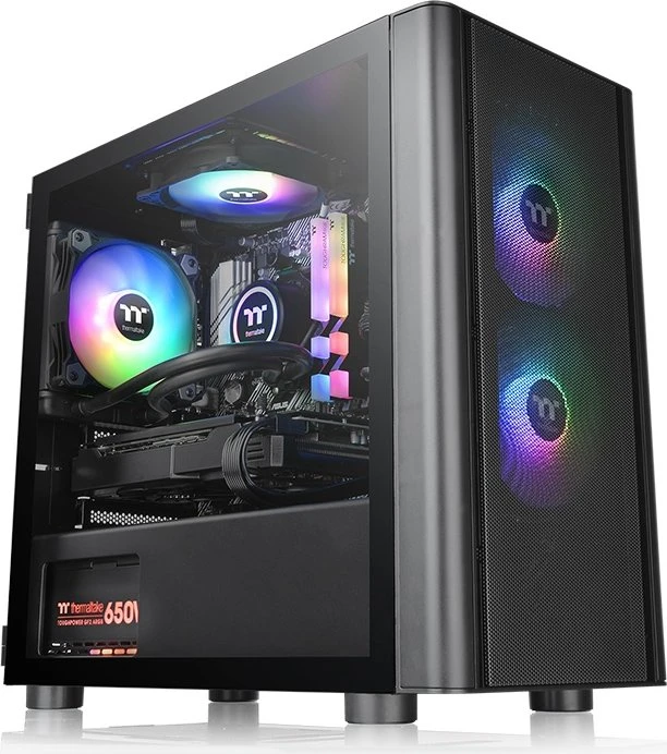 Thermaltake V150 TG ARGB Breeze, schwarz, Glasfenster