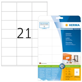 Herma Etiketten Premium, 70x42mm, weiß, matt, 25 Blatt (525 Etiketten)