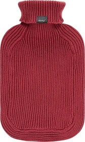 Fashy Wärmflasche mit Rollkragen-Strickbezug rostrot