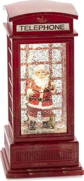 Konstsmide Motiv Wasserlaterne klein Telefonzelle mit Weihnachtsmann LED 1x warmweiß