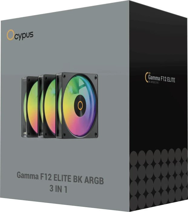 Ocypus Gamma F12 Elite BK ARGB, schwarz, 120mm, 3er-Pack