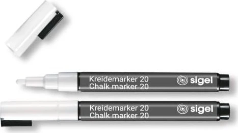 Sigel Kreidemarker 20 weiß, 2er-Pack