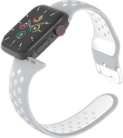 ISY Silikonarmband ISB-1002 für Apple Watch 42mm/44mm/45mm grau/weiß