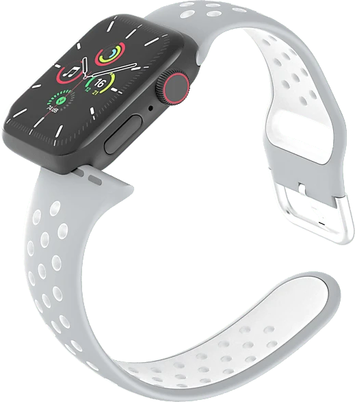 ISY Silikonarmband ISB-1002 für Apple Watch 42mm/44mm/45mm grau/weiß