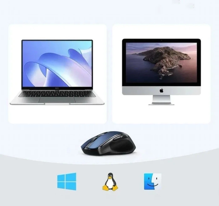 Ugreen MU006 Ergonomic Wireless Mouse, blau/schwarz, USB/Bluetooth