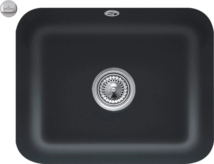 Villeroy & Boch Cisterna 60C Unterbau Becken mittig mit Ablauffernbedienung pure black