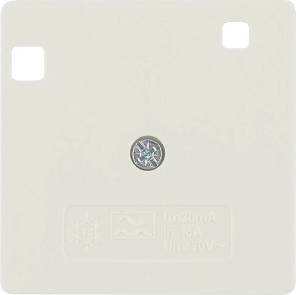 Berker Arsys Zentralstück 50x50mm für FI-Schutzschalter System 50x50mm, weiß glänzend