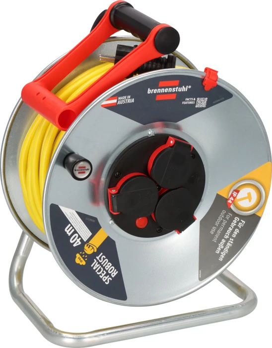 Brennenstuhl Professional SK 290 Kabeltrommel, Schuko auf 3x Schuko, 40m, IP44, AT-N07V3V3-F 3G1,5