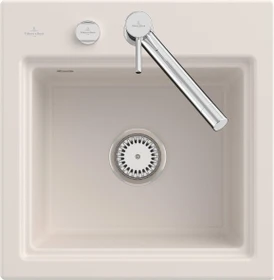Villeroy & Boch Subway Style 50 S Einbau Becken mittig mit Ablauffernbedienung crema