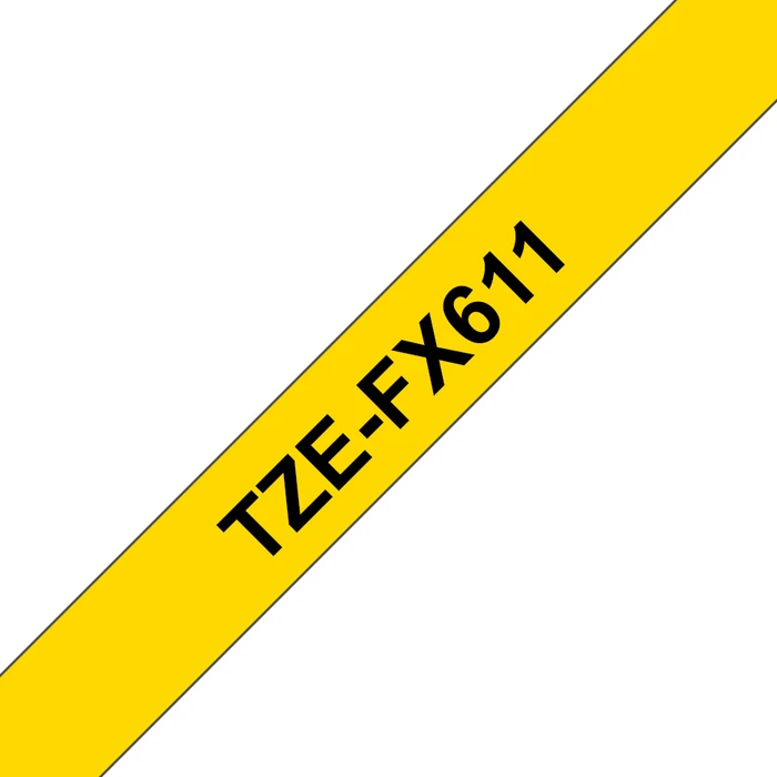 Brother TZe-FX611 Beschriftungsband, 6mm, schwarz/gelb
