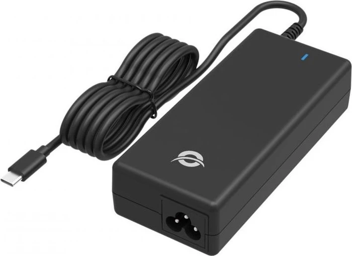 Conceptronic 100W GaN USB PD Desktop-Ladegerät, Integriertes USB-C-Kabel schwarz