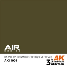 AK-Interactive 3rd Gen Acrylic Colors Air Series IJA #7 ohryuko nana go shoku olive brown, 17ml