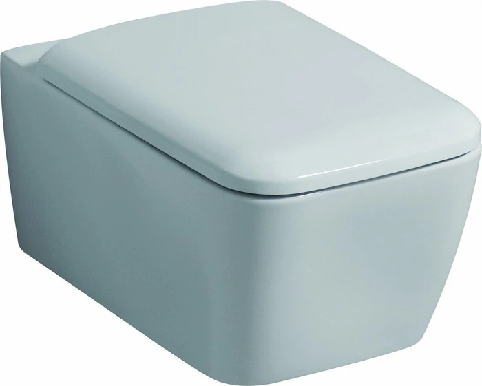 Geberit iCon Square Wand-WC Tiefspüler, geschlossene Form, Rimfree weiß/KeraTect