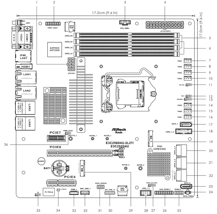 ASRock Rack E3C252D4U (Intel 1200)