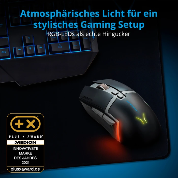 Medion Erazer Supporter P13 Wireless Gaming Mouse, schwarz, USB