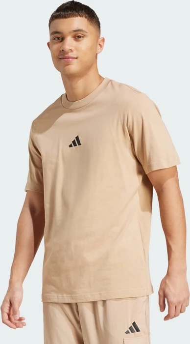 adidas Essentials Small Logo Single Jersey T-Shirt kurzarm warm sandstone/black (Herren)