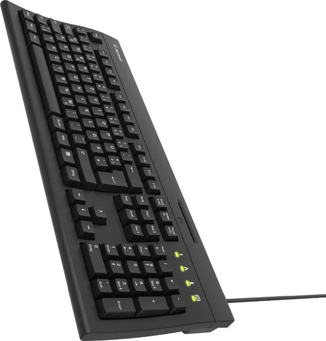 KeySonic KSK-8041U-CR mechanische Full-Size Tastatur, schwarz, mit Kartenleser, USB, DE