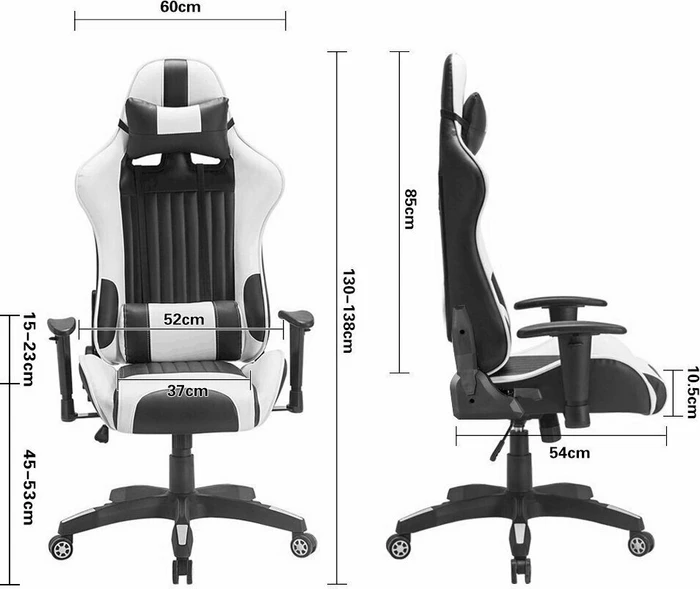 IntimaTe WM Heart Racersedia 3 Gamingstuhl, schwarz/weiß